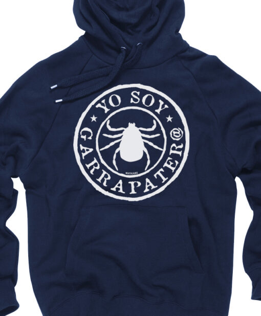 Sudadera YoSoyGarrapatero azul detalle