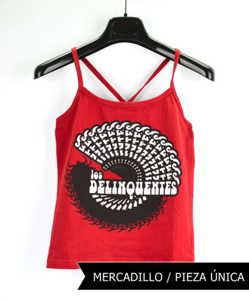 Camiseta-mujer-Los-Delinquentes-Psicodélico-Rojo
