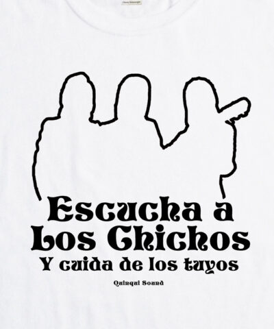 Camiseta-Quinqui-Sound-Chichos-Blanca-Negra-Detalle