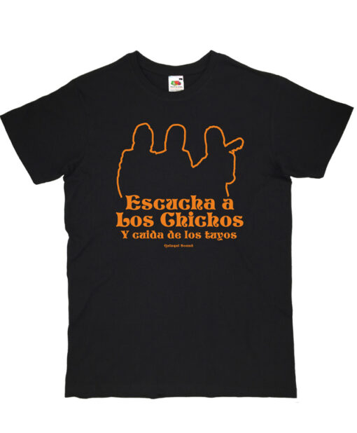 Camiseta-Quinqui-Sound-Chichos-Negra-Naranja
