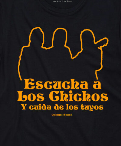 Camiseta-Quinqui-Sound-Chichos-Negra-Naranja-Detalle-2