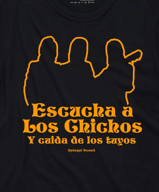 Camiseta-Quinqui-Sound-Chichos-Negra-Naranja-Detalle-2