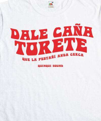 Camiseta-Quinqui-Sound-Torete-Blanca-Roja-Detalle