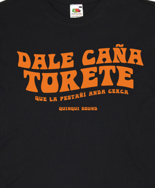 Camiseta-Quinqui-Sound-Torete-Negra-Naranja-Detalle