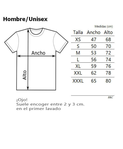 Tallas-Hombre-Unisex-B&C190