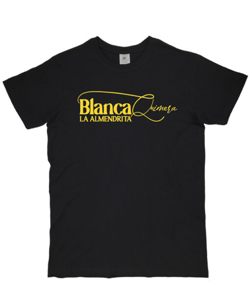 Camiseta-Blanca-La-Almendrita-Quimera-Negra-Amarilla