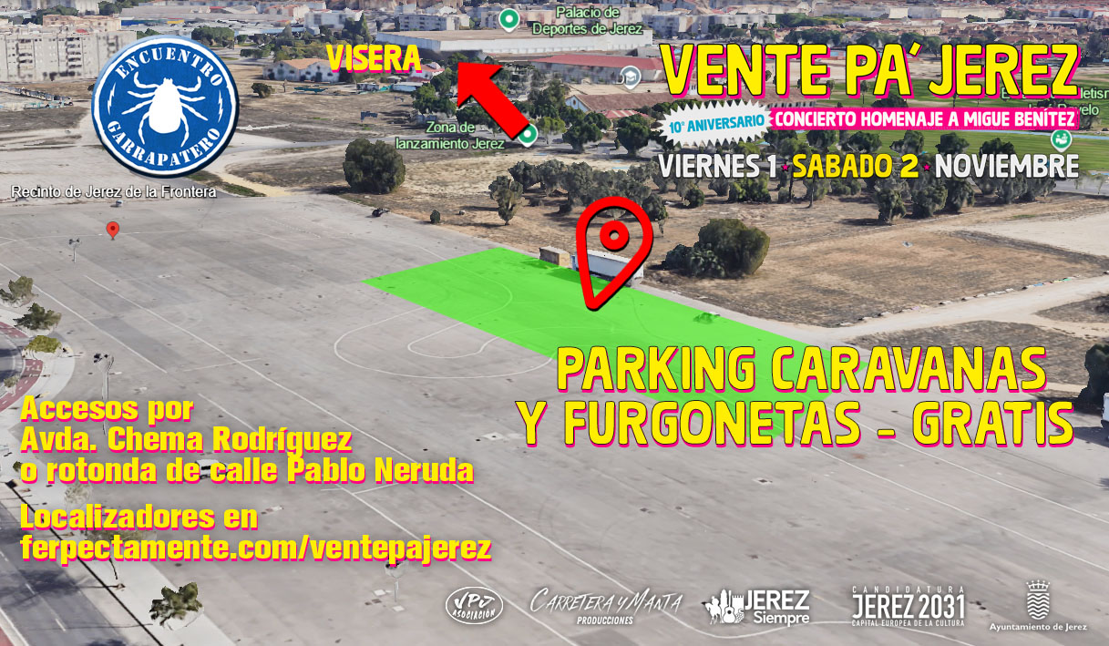 Parking caravanas y furgonetas vista aerea vente pa jerez mapa ig