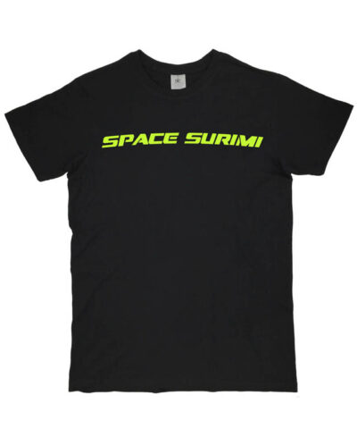 Space-Surimi-Camiseta-Negra-Logo-Verde-Flourescente