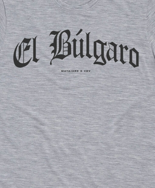 camiseta migue benitez matajare el bulgaro gris logo gris detalle