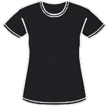 Mujer Camiseta Negra Stock