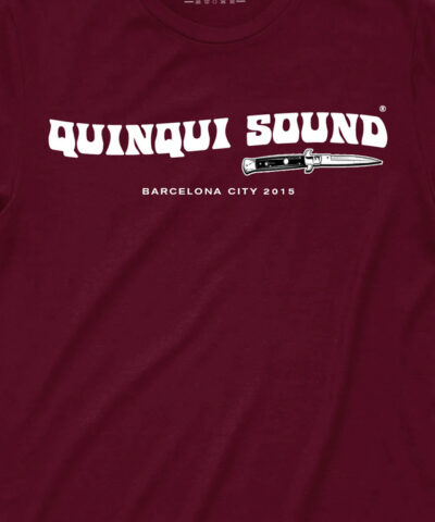 Camiseta-Quinqui-Sound-Logo-Burdeos-Detalle