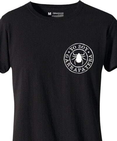 Camiseta Mujer Negra logo blanco yo soy garrapate