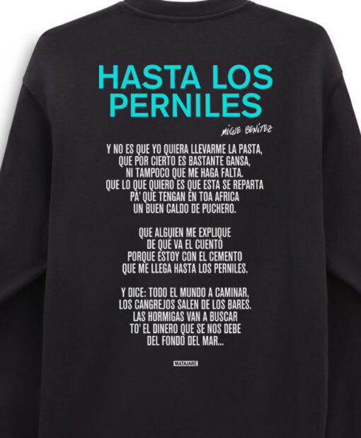 Sudadera Migue Benitez Esencia Garrapatera Perniles negra espalda sin capucha detalle