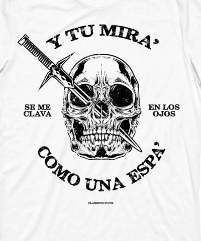 camiseta lole y manuel y tu mira blanca detalle