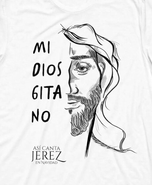 Camiseta hombre Asi Canta Jerez en Navidad Mi Dios Gitano detalle