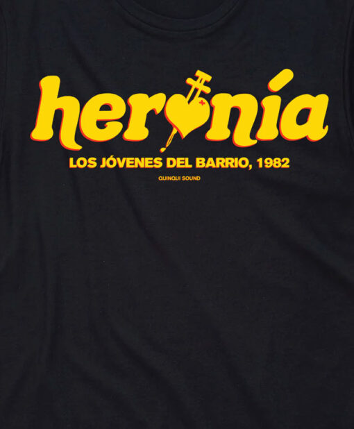 Camiseta Quinqui Sound Heronia detalle