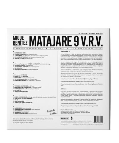 musica vinilo migue benitez matajare 9 vrv contraportada
