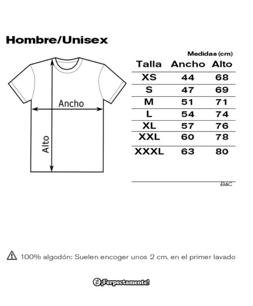 tallas hombre cami b&c 2025b