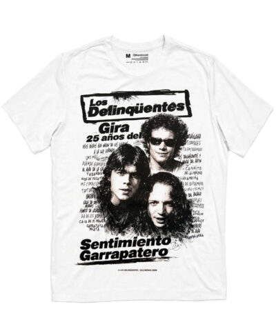camiseta unisex los delinquentes gira 25 años sentimiento garrapatero
