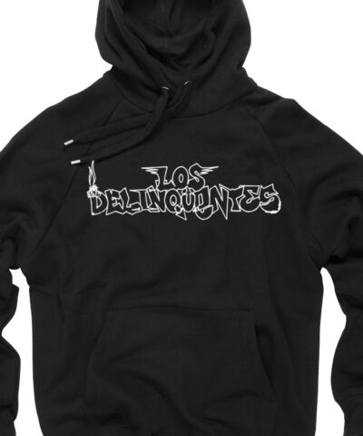 sudadera unisex los delinquentes alitas negra detalle